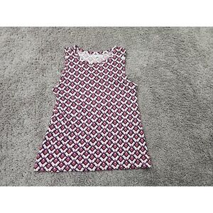 Sfera Basic Tank Top Womens S EUR Pink Geometric Modern Retro Casual